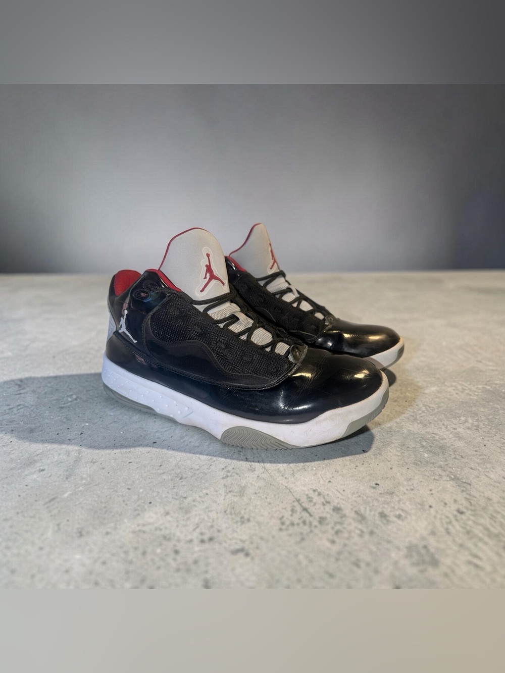 Jordan Kids' Black/White/Red Low-Top Basketball Sneakers